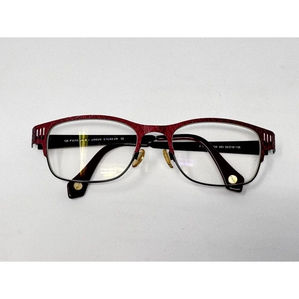 FYSH 3435 463 Eyeglass Frames Only 52-18-135 Red Black Urban Eyewear